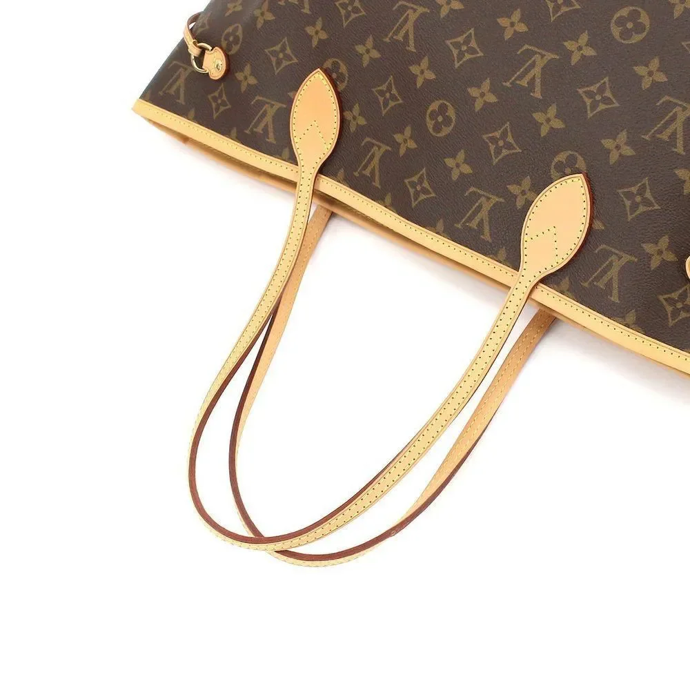 Louis Vuitton Monogram Neverfull MM Tote Bag Brown Beige